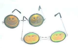 SMILEY FACE HOLOGRAM POKER SUNGLASSES HAPPY PARTY FUN  