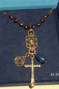 Lucky Brand Jewelry Faith Cross Charm Necklace NWT Goldtone  