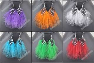 Wholesale 48Pairs Natural Snowflake Feather Earrings  