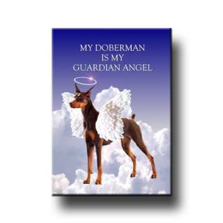 DOBERMAN PINSCHER Guardian Angel FRIDGE MAGNET No 2 RED  