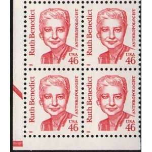 RUTH BENEDICT ~ ANTHROPOLOGIST #2938 Block of 4 x 46 cents US Postage 