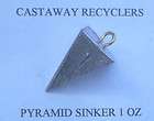 PYRAMID SINKERS FISHING TACKLE 1 oz 25 PACK