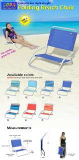 One Pair of Compact Folding Beach Chairs   Good for adults, but great 