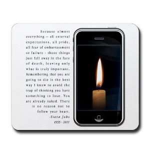 Steve Jobs Quote Candlelight iPhone on a Printed Fabric Mouse Pad