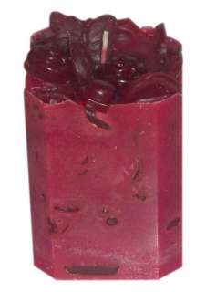 Chunk Pillar Candle 3x 4 Scented   Color Burgandy  