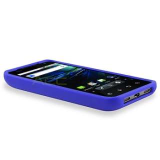   Blue TPU Skin Case+Privacy LCD Guard+Cable+Stylus For T Mobile LG G2X