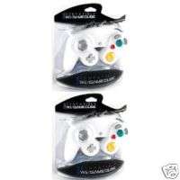 TWO NEW GAMECUBE WII COMPATIBLE CONTROLLERS WHITE  