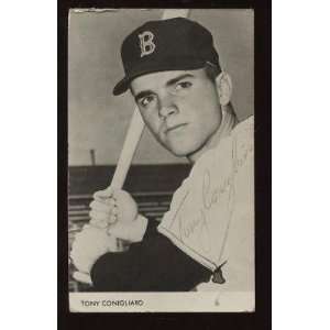  1960s Boston Red Sox Postcard Tony Conigliaro Autographed 