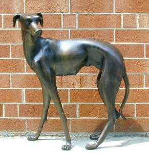 Cast Bronze Whippet Dog Statue  