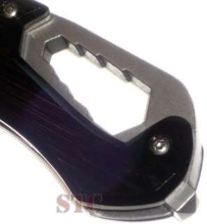 Rescue Knife w Glass Breaker Seatbelt Cutter Screwdriver Bits Wrench 