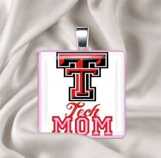 GLASS TILE PENDANT NECKLACE Texas Tech Red Raiders,college team spirit 