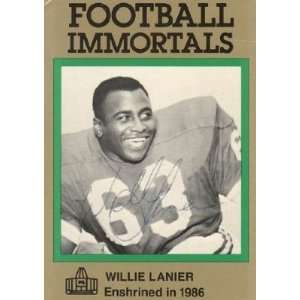 Willie Lanier Autographed Football Immortals Card #131   Kansas City 