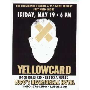  Yellowcard Concert Flyer Providence Lupos