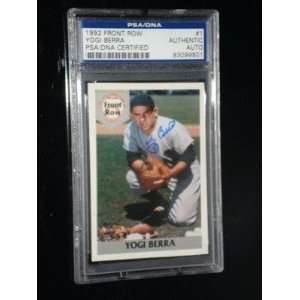 Yogi Berra Autographed Yankees Card Front Row 92 Psa #1