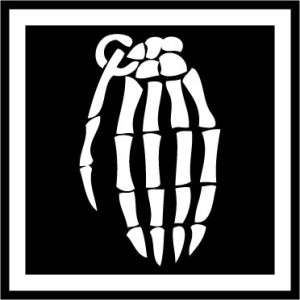 Skeleton hand grenade vinyl decal stickers ANY COLOR  
