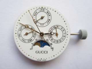 Gucci day date month moon watch movement Harley 706.3 Swiss 10½ N.O 