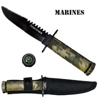   Knife MARINES Fixed Blade Belt Knife & Sheath Hunting Knives  