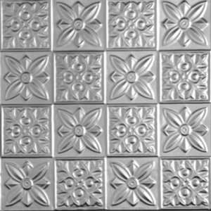 0612 Tin Ceiling Tile   Classic   FLOWER POWER   Tin Plated Steel Drop 