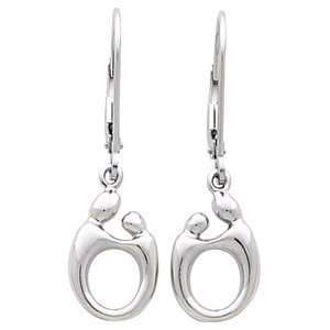    14K White Gold Mother and Child Earrings by Janel Russell Jewelry
