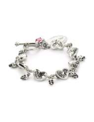 Ed Hardy Heart With Skull Charm Stainless Steel Bracelet, 7.5