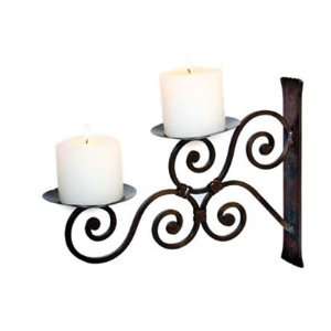  Rustic Iron Double Candle Wall Sconce
