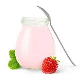 Strawberry Yogurt Isolated on White   24W x 22H   Peel and Stick 
