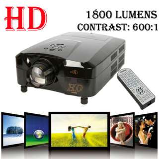 HOME THEATER HD HDMI PROJECTOR TV VGA SVGA LED 5 inch LCD 1800 Lumens 