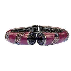   Enamel Amethyst Crystal Bangle Bracelet Fashion Jewelry Jewelry