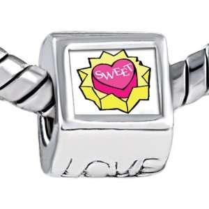   Sweet Heart Box Photo Engraved Love Beads Fits Pandora Charm Bracelet