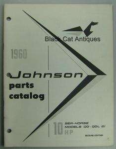 1960 Johnson Sea Horse 10 HP Parts Catalog QD QDL 21  