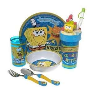  Spongebob SquarePants 6 Piece Plastic Dinnerware Set 