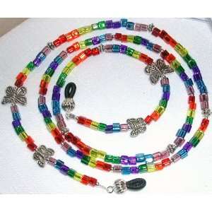  & Tibetan Silver Butterflies Eyeglass Holder Chain 