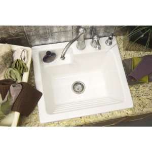   Self Rimming Laundry Sink Finish Red, Faucet Drillings Single Hole