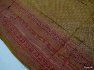   Silk Pre Owned Antique Indian Vintage Sari 5+ Yards USED Fabric  