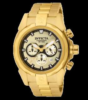 Invicta Mens 1338 Goldtone 18kt Gold Plated Speedway Chronograph Watch 