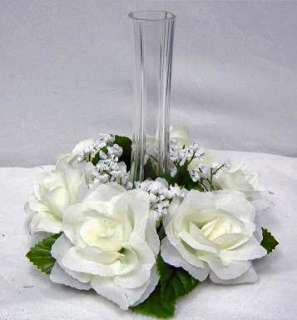 Candle Ring CREAM IVORY Wedding Flowers Centerpiece NEW  