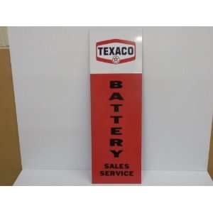  TEXACO OLD STYLE GAS STATION SIGN 1/2 RED BATTERY SALES 