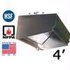 USED 4 FT. S/S COMMERCIAL RESTAURANT KITCHEN EXHAUST HOOD  