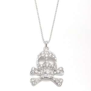 High Gloss Silver Plated Alexander Mcqueen Style Skull Charm and Chain