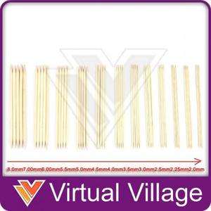 12 Sets 5 20cm Bamboo Knitting Needles Double Point DP#  