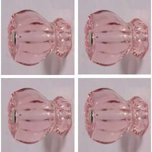   1920s Finest Replicas of Depression Crystal Glass Cabinet Knobs, Pink