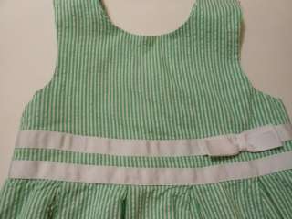 GYMBOREE Outlet   Girls Green & White Stripe Cotton Dress   Size 7 