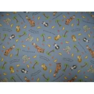  Fitted Pack N Play (Graco) Sheet   Blue Baby Jungle   Made 