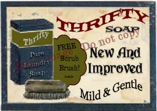 Thrifty Laundry Soap Labels ~ FH147 ~ Set of Four ~ Tins, Jars, Boxes 