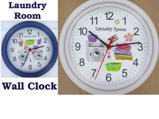 LAUNDRY ROOM WALL CLOCK Washer Dryer Detergent Wash NEW  