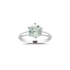  3.01 Cts Green Amethyst Solitaire Ring in Platinum 5.0 