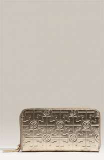 Tory Burch Lux T Metallic Leather Continental Wallet  