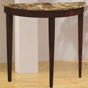  Rowland Faux Marble Half Moon Console Table (Cherry) (28 