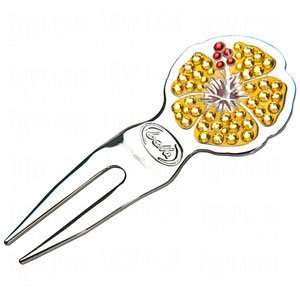  Bella crystal clip divot tool yellow hibiscus Sports 