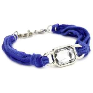  Ettika Vintage Ribbon Blue Bracelet Silver Rectangular 